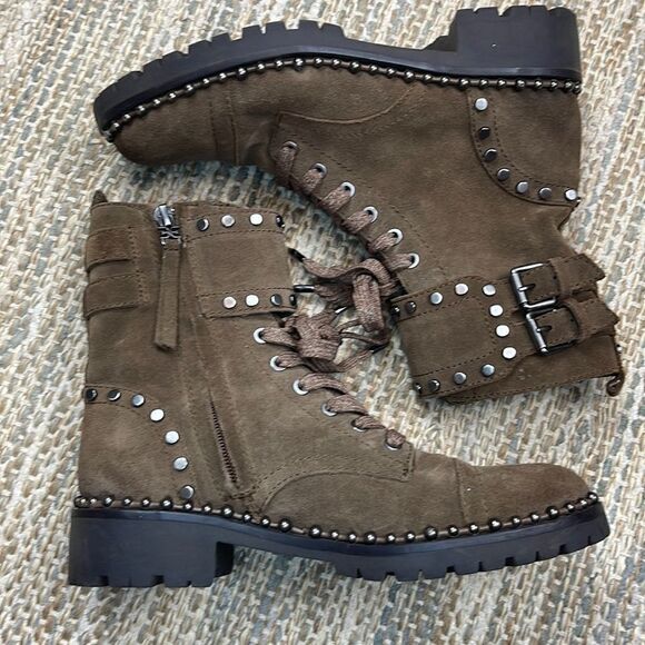 Sam Edelman Jennifer Studded Combat Boots - Picture 2 of 7